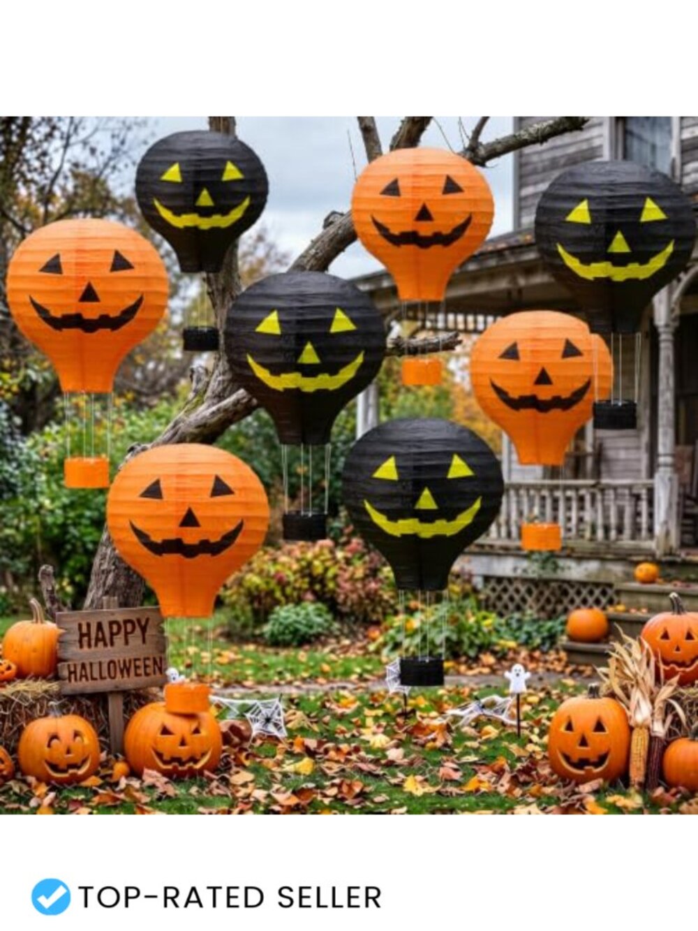 8 Pcs Halloween Hot Air Balloon Paper Lanterns Party Decor 12 Inches